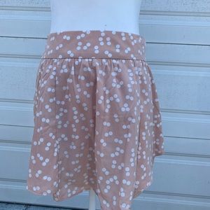 Blush pink with white polka dots mini skirt